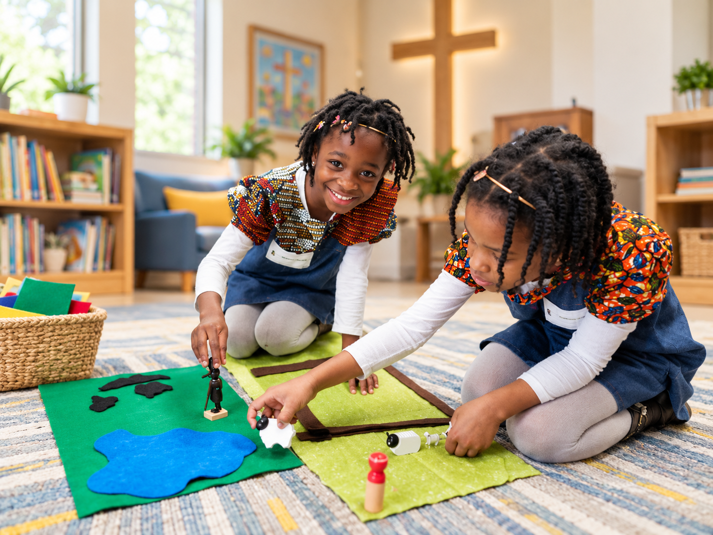 Children participating in an activity at Trinity United Methodist Church
