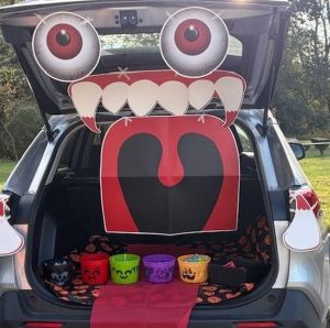 Monster themed decorated trunk at a previous Trinity Trunk or Treat