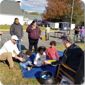 Group activity at a previous Trinity Trunk or Treat
